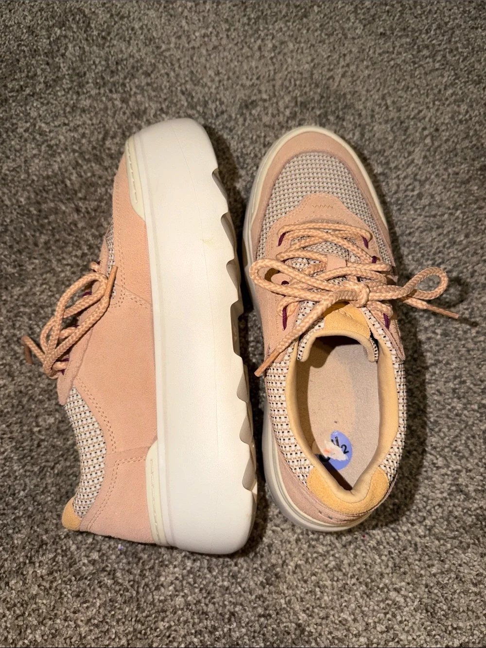 UGG Women's Peach and Cream Platform Sneakers